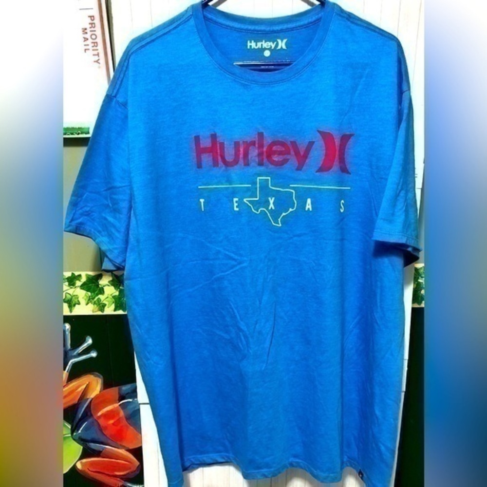 ♈️Hurley Texas Blue cotton blend T-shirt🍂